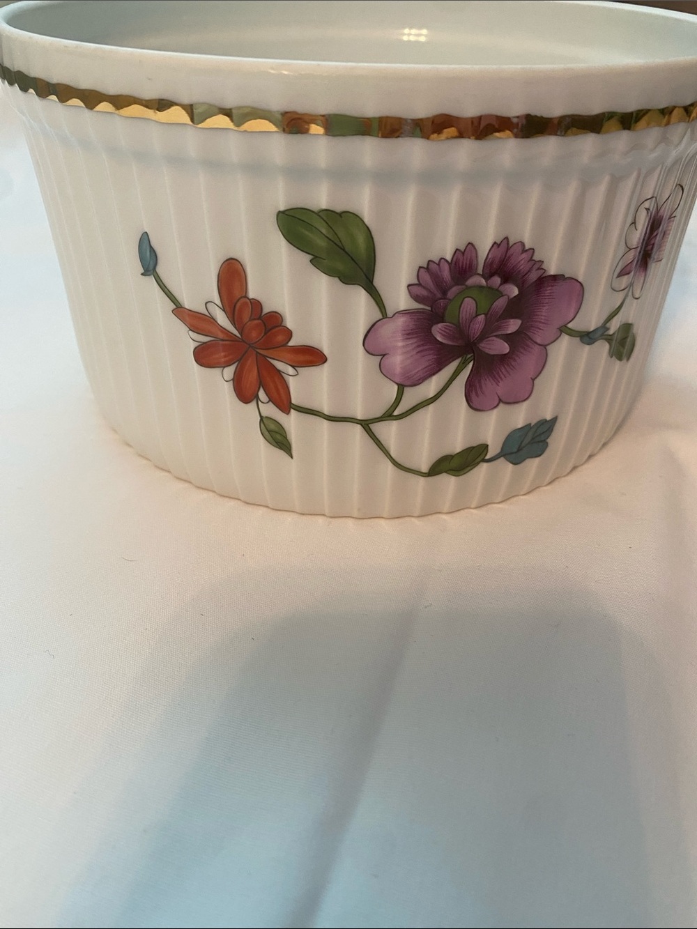 Royal Worcester Astley White Porcelain Bowl with Gold Accent